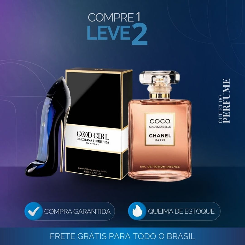 Good Girl Eau de Parfum (100ml) + Coco Chanel Mademoiselle (100ml) [QUEIMA DE ESTOQUE] - Outlet do Perfume